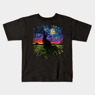 Black Cat Night (Splash Version) Kids T-Shirt